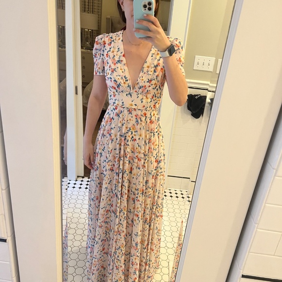 Ieena Mac Duggal 55642 - V-Neck Floral Dress NWT - Picture 4 of 5